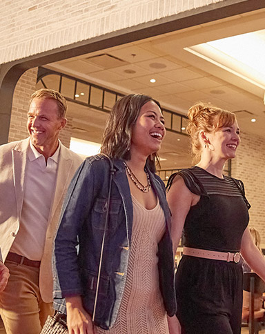 group walking in casino